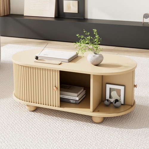 Oval coffee table with - coffee,