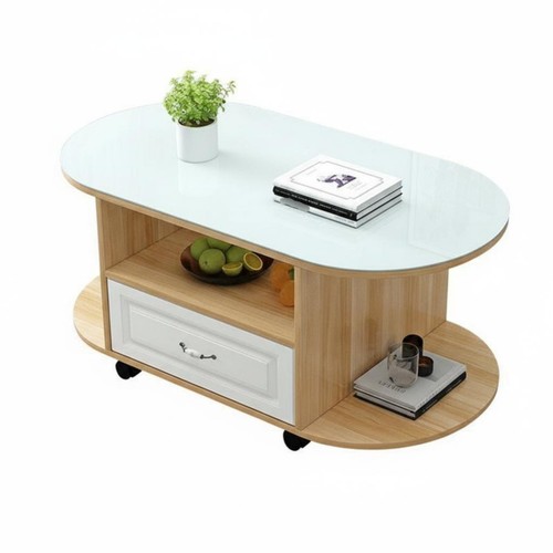 Sleek oval coffee table with - sleek,