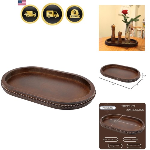 Oval wood decorative tray - decorative, for