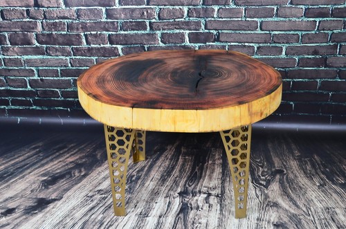 Round medium dark table - round,