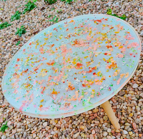 Round multicolour resin coffee - multicolour,