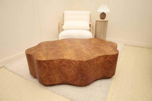 Gold burl wavy oval coffee