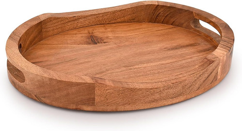 Tray acacia wood oval large - tray,