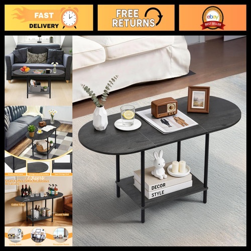 Oval coffee table - coffee, 35.4''