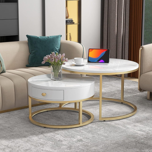 Round nesting coffee table - round,