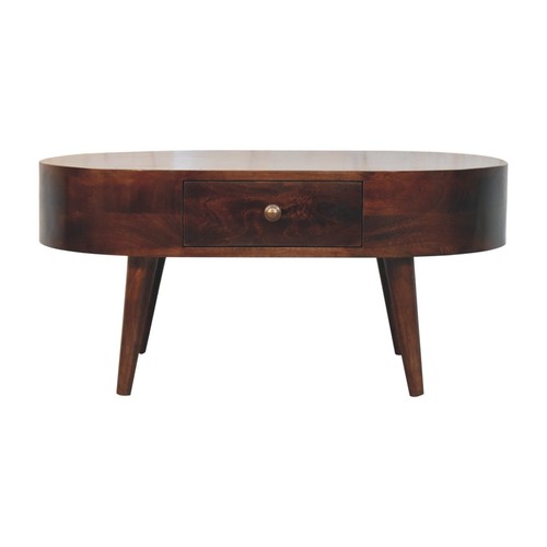 Walnut rounded drawer - drawer, coffee