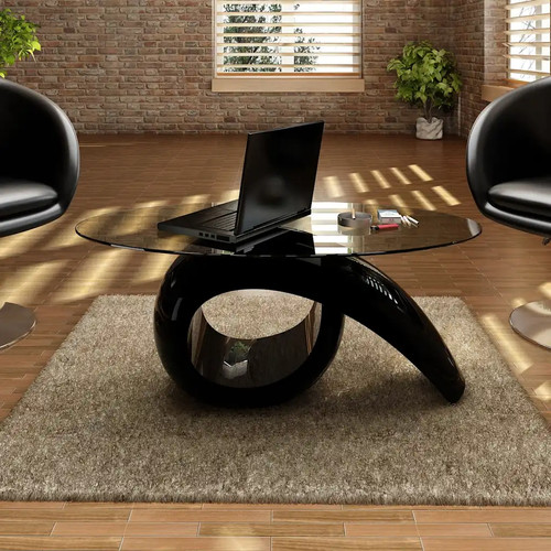 Coffee table oval high gloss - high,