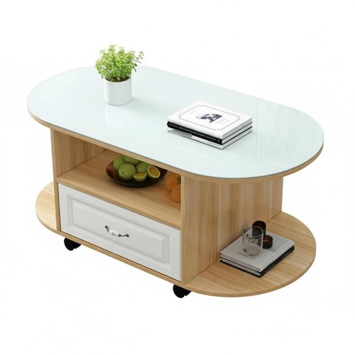Sleek oval coffee table with - oval,