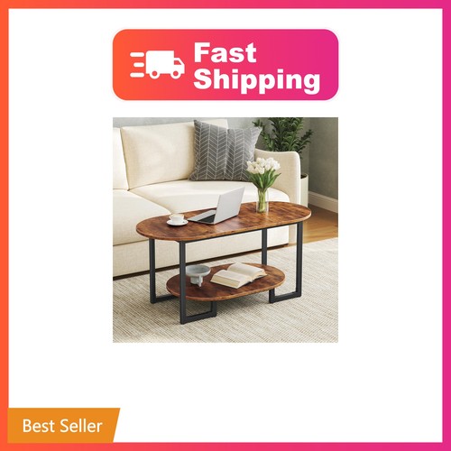 Hoobro coffee table rustic - coffee,
