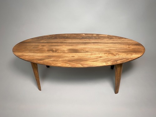 Oval wooden coffe - coffe, table